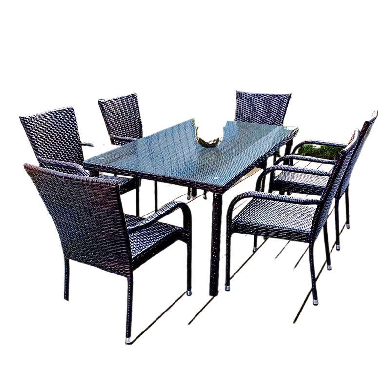 屋外ラタンテーブルと椅子 リビングルーム 屋外中庭テーブルセ - Outdoor Furniture Metal Chairs のレビューと価格