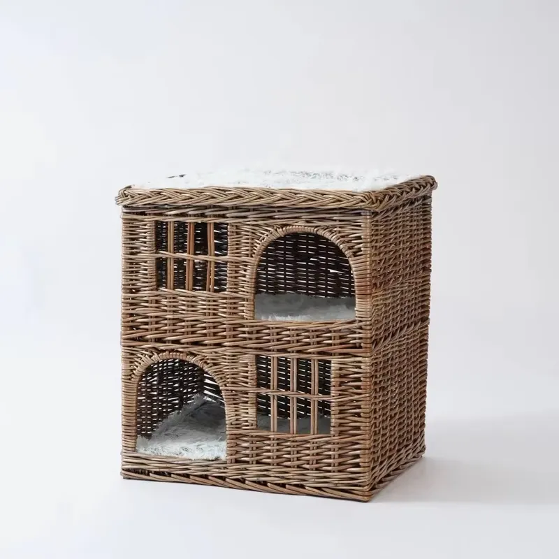 JY製ウィッカー猫ケージ、犬用屋外ハウス、木製室内大型段ボー - Outdoor Furniture Luxury のレビューと価格