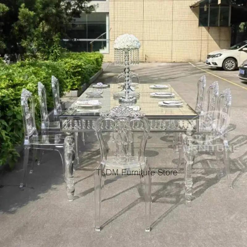 高級ウェディングチェア屋外用アクリル透明ローズダイニングチェ - Outdoor Furniture Luxury のレビューと価格